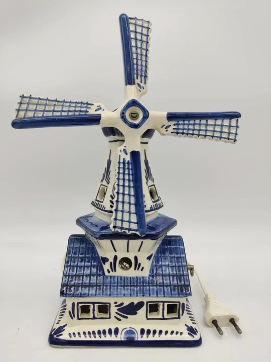 Holländische Deko-Windmühle mit Beleuchtung und Spieluhr - Bild 1
