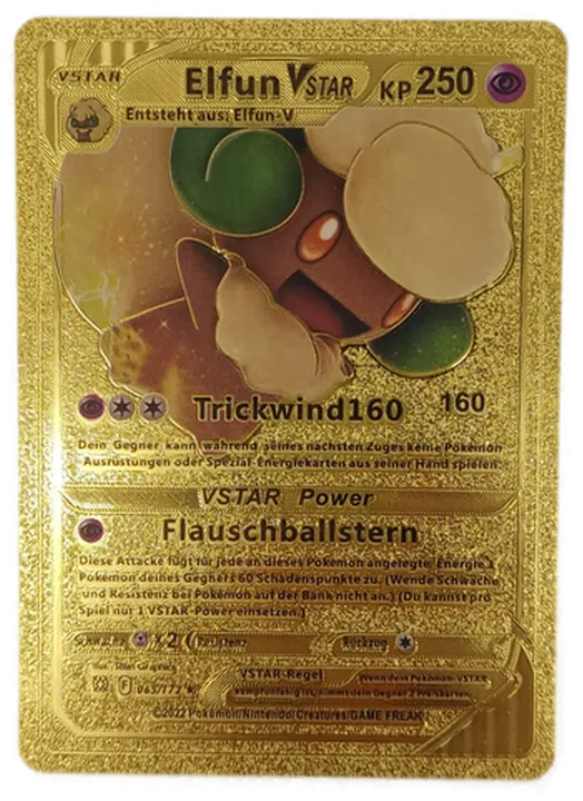  Pokémon Sammelkarte Goldfolie Elfun Vstar - Bild 1